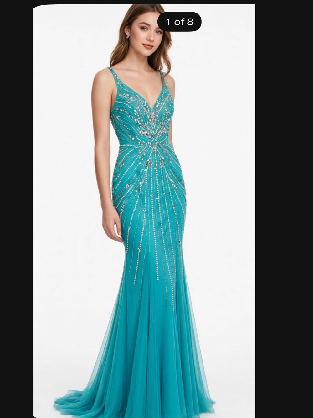 Elegant Teal Evening Gown